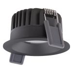 Ledvance LED-Spot Fix Aluminium Schwarz 8W 680lm 36D - 930 Warmweiß | Ausschnitt 68mm - IP44 - Höchste Farbwiedergabe - Dimmbar