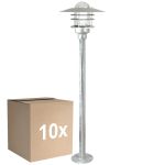 Mehrfachpackung 10x Nordlux Agger Sockellampe Metall Brushed Aluminium | Geeignet für 1x E27 