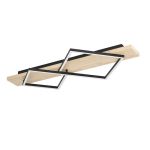 Eglo Deckenleuchte Boyal Holz Schwarz, Braun 13W 1750lm - 830 Warmweiß