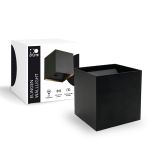 D'Lite Applique Murale Elingen Aluminium Noir Up & Down 2.9W 170lm - 830 Blanc Chaud | IP65 - À Piles - Détecteur De Lumière