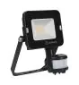 Ledvance Projecteur LED Compact Noir 10W 1000lm 100D - 840 Blanc Froid | IP65 - Symétrique - Détecteur de mouvement et de lumière